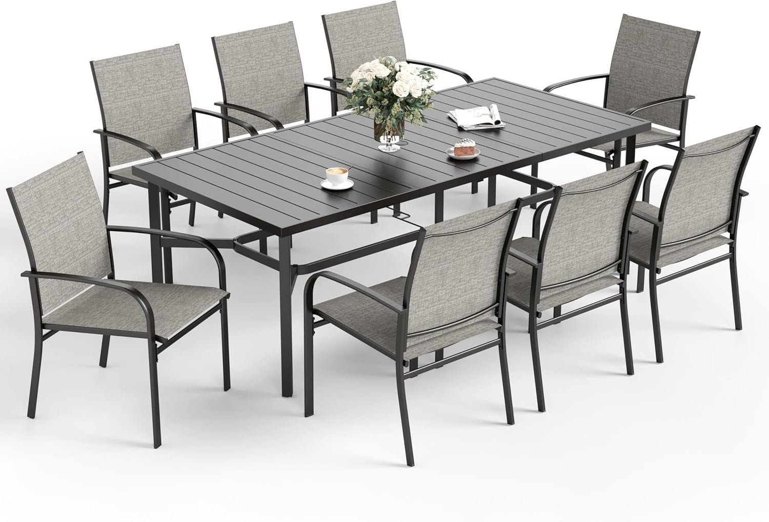 10001 Large Metal Outdoor Dining Set for 8 – OEM/ODM Project - Image 1
