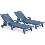 Folding PE Rattan Chaise Lounge Set (2 Loungers + Side Table) – OEM/ODM Project