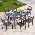 Metal Outdoor Dining Set with Rectangular Table – OEM/ODM Project - Image 2