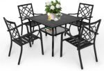 Metal Outdoor Dining Set with Square Slat Table – OEM/ODM Project