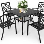 Metal Outdoor Dining Set with Square Slat Table – OEM/ODM Project