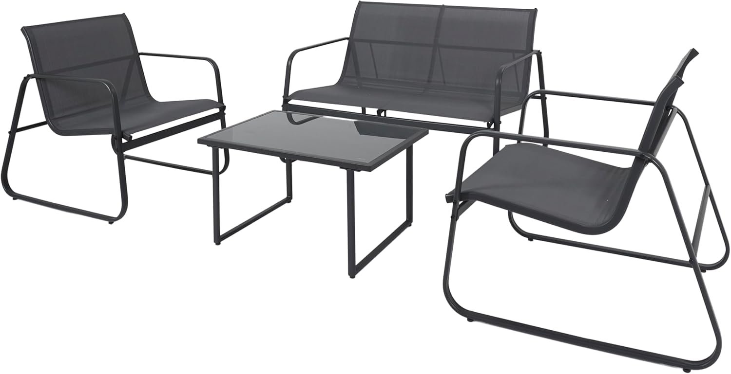 10004 Metal Outdoor Lounge Set with Coffee Table – OEM/ODM Project - Image 1