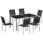 Metal Outdoor Dining Set with Glass-Top Table – OEM/ODM Project