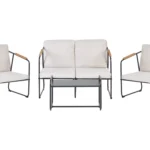 Steel Outdoor Lounge Set with Table (4-Seater) – OEM/ODM Project