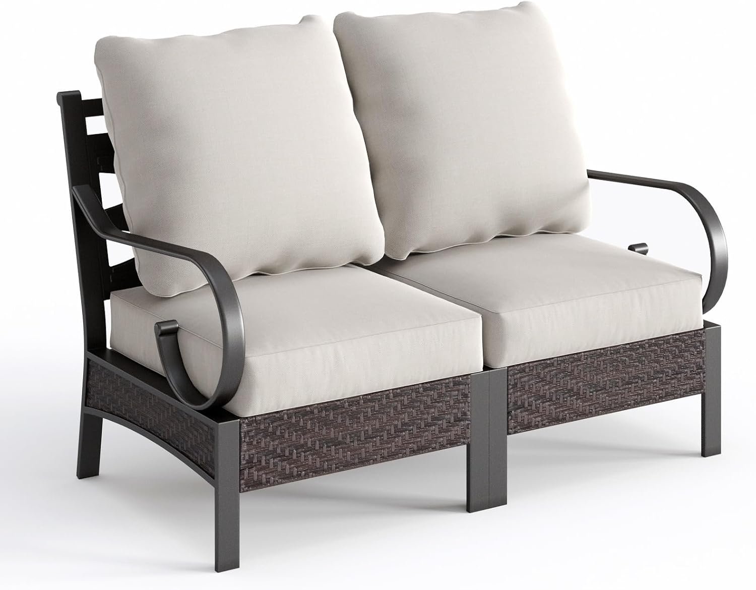10005 Outdoor Metal & PE Rattan Sofa (2-Seater) – OEM/ODM Project - Image 1