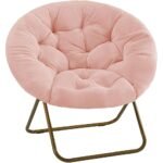 Faux Fur Saucer Chair with Metal Frame – OEM/ODM Project - Image 4