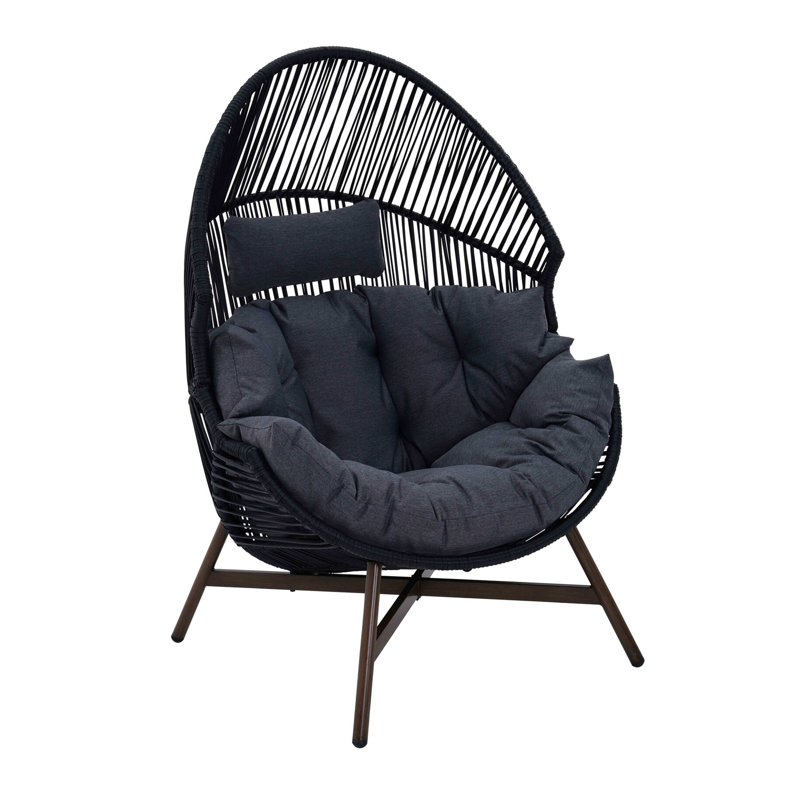 22 Outdoor Egg Chair with Metal Frame & PE Rattan – OEM/ODM Project - Image 1