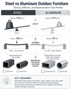 steel and aluminum outdoor furniture material properties