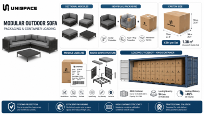 modular outdoor sofa packaging and container loading