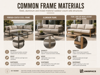  common frame materials for outdoor couch sofas