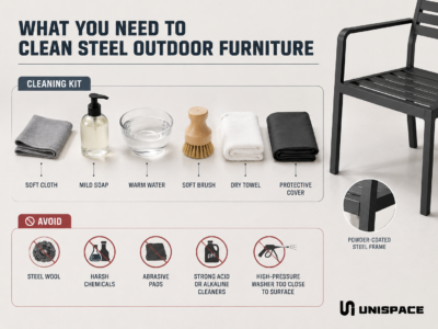 what you need to clean steel outdoor furniture