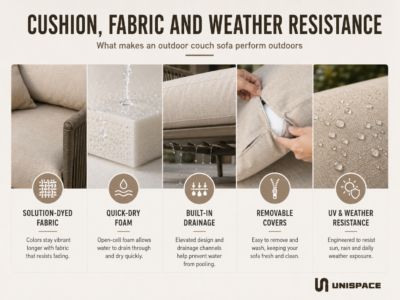  outdoor sofa cushion fabric and weather resistance