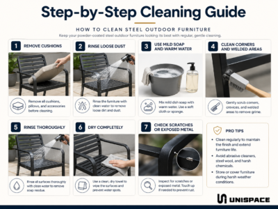 step by step guide to clean steel outdoor furniture