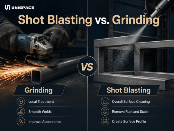 Shot blasting versus grinding in metal outdoor furniture manufacturing