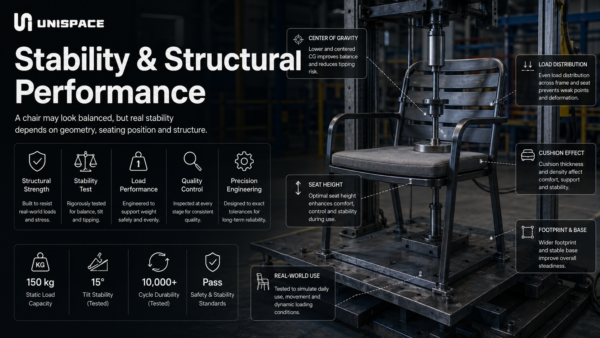 Outdoor furniture quality control and chair stability testing