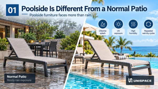 Poolside exposure compared with patio exposure