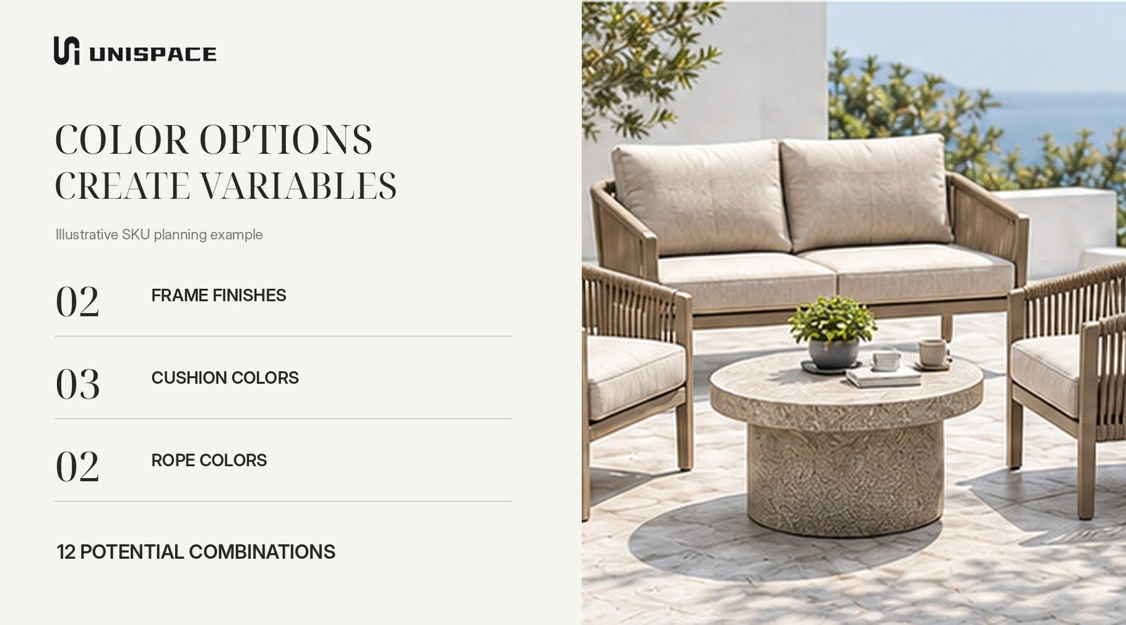 Modern outdoor sofa color MOQ and SKU planning for furniture buyers